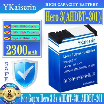 YKaiserin 2300mAh батерия Hero 3 (AHDBT-301) за Gopro Hero 3 3+ Hero3 за GoPro AHDBT-201/301 AHDBT-301 AHDBT201 батерии