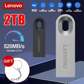 Lenovo USB Memoria 2TB OTG Metal USB 3.0 Pen Drive Key 1TB 512GB Type C High Speed Pendrive Mini Flash Drive Memory Stick