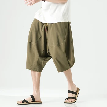 Мъже Улично облекло Кръстосани панталони Мъже Хараджуку Ежедневни харем панталони Мъжки торбести висококачествени джогър Sweatpants Жена Голям размер Лято 5XL