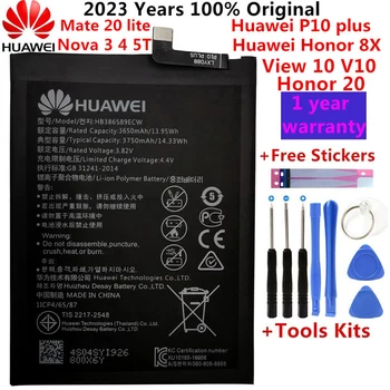 Hua Wei Оригинална 3750mAh HB386589ECW батерия за Huawei P10 плюс Honor 8X View 10 V10 BKL-L09 BKL-AL20 BKL-AL00 батерии + инструменти