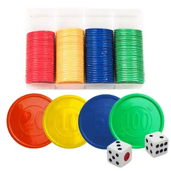 Кръгъл покер чип за жетони Монети за многократна употреба Семейни клубни настолни игри Играчка творчески подарък за деца и възрастни 160pcs