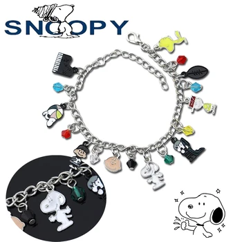 Snoopy сладък сплав гривна мода случайни творчески дамски бижута регулируема висулка гривна аниме мулти-комбинация висулка висулка