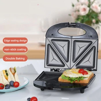 Електрически сандвич машина Panini 650W вафла машина готвене кухненски уреди закуска вафли машина незалепващо желязо тиган