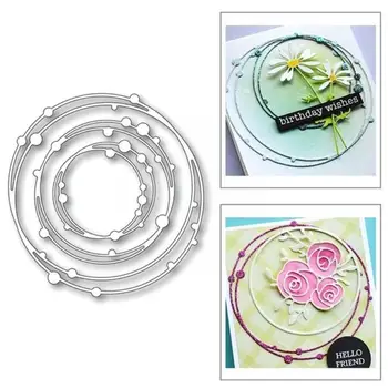 3D Spotty Line кръг гнездо рамка метал рязане матрици за DIY скрапбукинг албум декоративни щамповане занаят умира нарязани