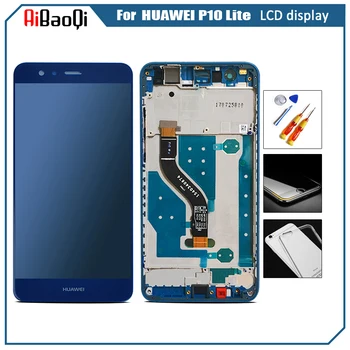 За HUAWEI P10 Lite дисплей сензорен екран дигитайзер за Huawei P10 Lite LCD екран с рамка P10lite дисплей