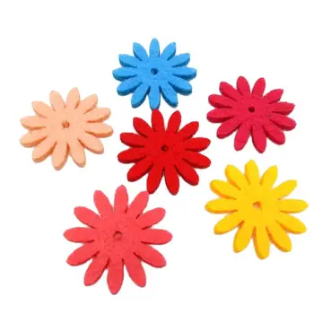 100pcs/lot Смесен цвят Форми на цветя филц кръпка апликация Филц скрапбукинг стикер DIY филц подложки