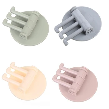 Стенни 3-нокти куки Въртяща се закачалка за шапка за ключодържатели за творчески държачи за роба за кухня баня силен лагер Dropship
