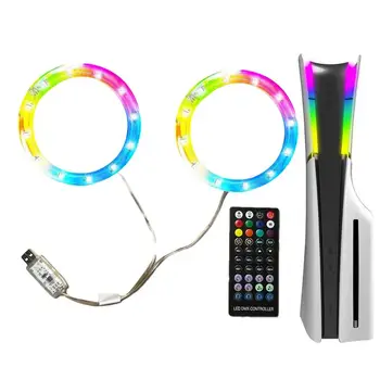 RGB LED светлинна лента за PS5 Slim конзола дистанционно управление /APP/USB 3 контрол DIY декорация гъвкава лента светлина лента за PS5 тънък