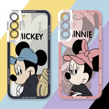 M-Mickey Mouse Мини карикатура телефон случай за Samsung Galaxy S23 S22 S21 S20 FE Ultra 5G S10 A11 A10S A10 A03S A03 A02 Plus капак