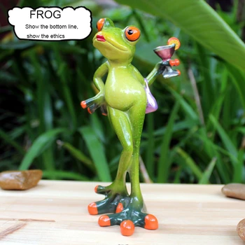 3D мини занаятчийска смола Творческа жаба модел фигурка домашен офис настолна декор подарък подарък рожден ден подарък сладък карикатура дома декор занаяти