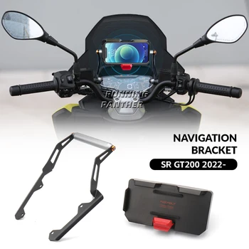 Нов мотоциклет мобилен телефон GPS навигационна скоба Поддръжка за безжично зареждане за Aprilia sr gt200 SR GT200 GT 200 2022 2023