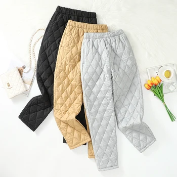 2023 Есен Зима Дебели харем панталони надолу топло лек копринен памучен панталон Панталони с висока талия за женски корейски ежедневни панталони