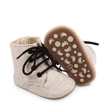 Новородени зимни ботуши момчета момичета плътен цвят/Houndstooth печат глезена ботуши топло бебе ходене обувки за малко дете