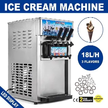 Мека машина за сладолед Търговска напълно автоматична машина за сладолед от неръждаема стомана с вертикален сензорен екран